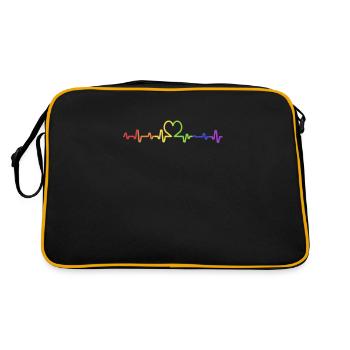 Cadet LGBT Heartbeat Gay Pride Rainbow CSD - Sac Retro - noir/or - Dos