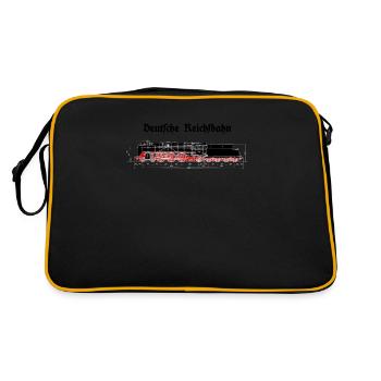 Reichsbahn Eisenbahn Dampflok Baureihe01 Railway - Retro Tasche - Schwarz/Gold - Hinten