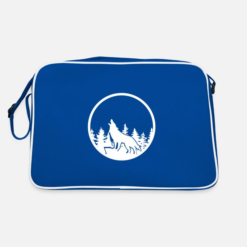 Heulender Wolf Retro Tasche
