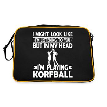 Idée cadeau Korfball Dire drôle - Sac Retro - noir/or - Dos