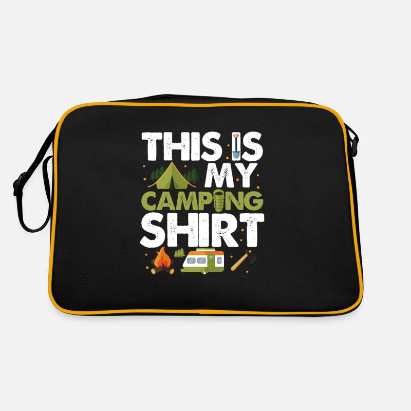 Camping - Retro Tasche - Schwarz/Gold