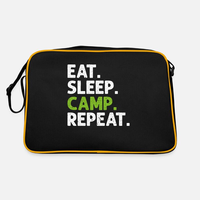 Camping - Retro Tasche - Schwarz/Gold