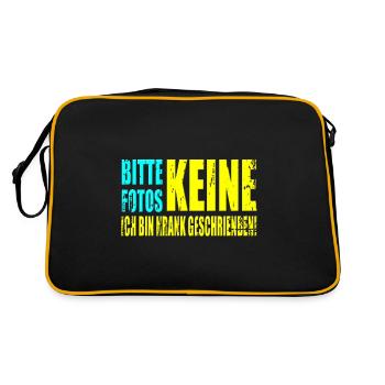 Bitte keine Fotos Ich bin Krank geschrieben - Retro Tasche - Schwarz/Gold - Hinten