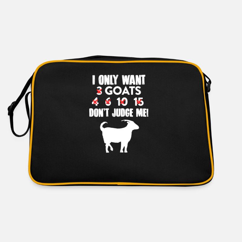 Goat goat goat goat farmer gift - Retro Bag - black/gold