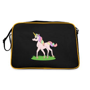 Licorne fantaisie cheval idée cadeau - Sac Retro - noir/or - Dos