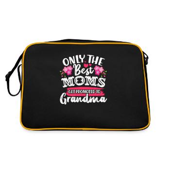 Großmutter Oma Grossmutter Enkel Mutter Geschenk - Retro Tasche - Schwarz/Gold - Hinten
