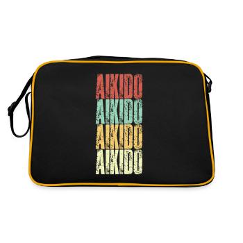 Aikido Vintage - Retro Tasche - Schwarz/Gold - Hinten