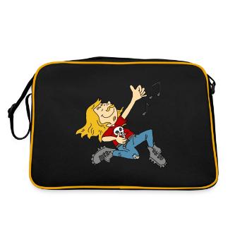 Air Guitar Rock'n'Roll Heavey Metal Gift - Retro Bag - black/gold - Back