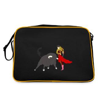 Stierkampf Torero Geschenk Shirt - Retro Tasche - Schwarz/Gold - Hinten