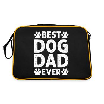 Meilleur papa chien jamais | Cadeau fête des pères cadeau fête des pères - Sac Retro - noir/or - Dos