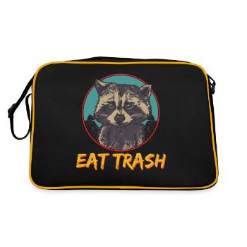 Cadeau drôle de poubelle de raton laveur - Sac Retro - noir/or - Dos