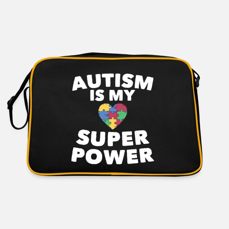Autisme Autisme Autiste - Sac Retro - noir/or