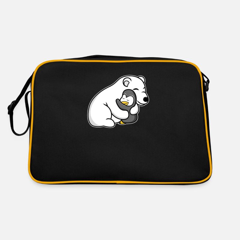 Polar bear penguin love animal lover Retro Bag