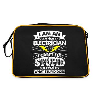 electrician electrical engineering master trainee apprentice - Retro Bag - black/gold - Back
