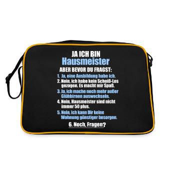 Profession Caretaker Worksprüche Funny sayings - Retro Bag - black/gold - Back