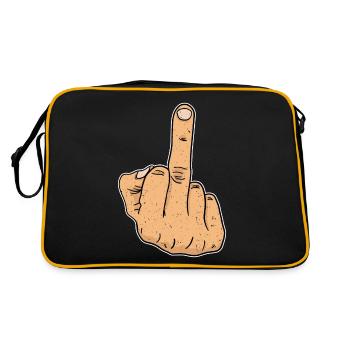 Fuck You middle finger I hate people gift - Retro Bag - black/gold - Back