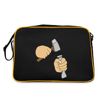 Stonemason Craftsman Gift Shirt - Retro Bag - black/gold - Back