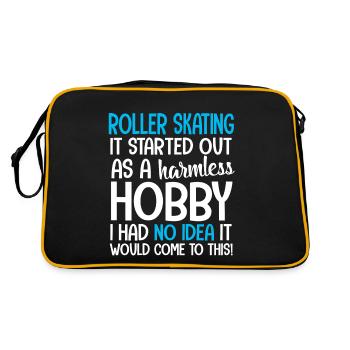 RollerSkating Rollschuh Inline Skate Geschenkidee - Retro Tasche - Schwarz/Gold - Hinten