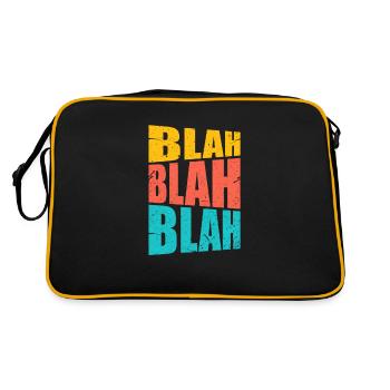 Blah Blah Blah - Retro Tasche - Schwarz/Gold - Hinten
