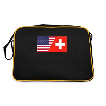 Suisse Amérique USA Suisse Suisse Gift - Sac Retro - noir/or - Dos
