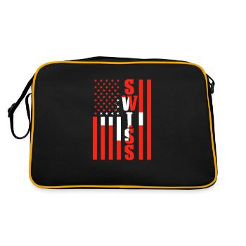 Suisse Amérique USA Suisse Suisse Gift - Sac Retro - noir/or - Dos