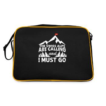 Cadeau de randonnée en montagne pour les Alpes suisses - Sac Retro - noir/or - Dos