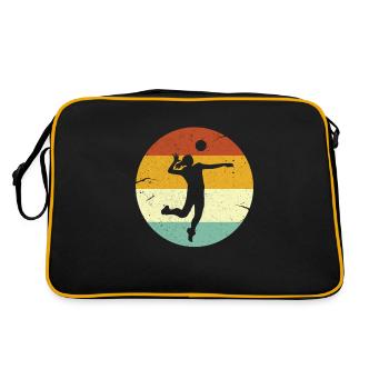 Volley Beach Volleyball Beach Volleyball Gift - Retro Bag - black/gold - Back