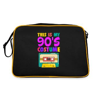 90er Jahre 90s Kassette Party Mottoparty Geschenk - Retro Tasche - Schwarz/Gold - Hinten