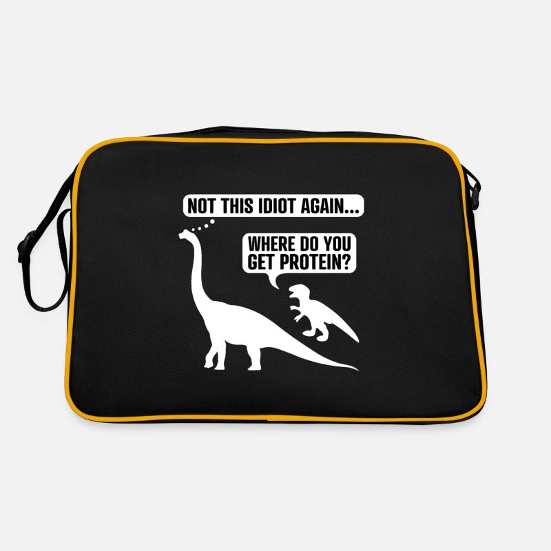 Vegan Protein Meme Pflanzlich Ernährung Geschenk - Retro Tasche - Schwarz/Gold