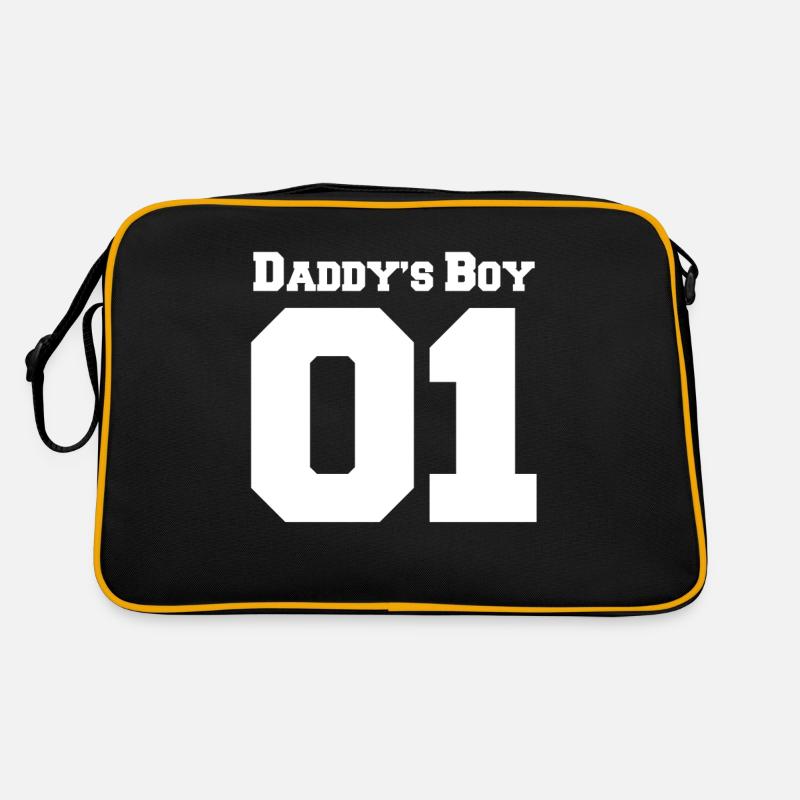 Partnerlook Papa Vater Daddy Sohn Junge Geschenk - Retro Tasche - Schwarz/Gold