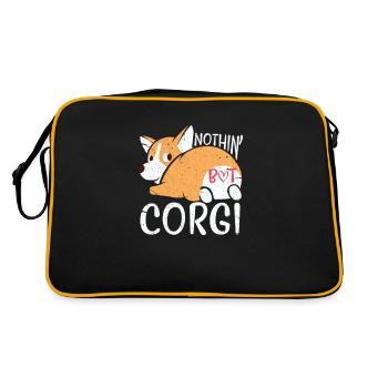 Corgi Dog Welsh Corgi Pembroke Wales Gift - Retro Bag - black/gold - Back