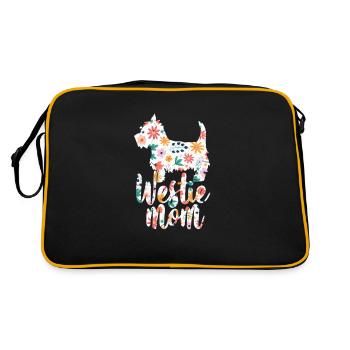 Westie West Highland White Terrier mère - Sac Retro - noir/or - Dos
