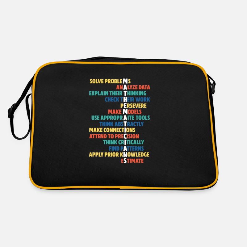 Mathe Mathematik Lehrer Algebra Schule Pi Geschenk - Retro Tasche - Schwarz/Gold