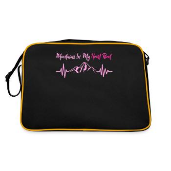 Mountains in my heartbeat pink - Retro Bag - black/gold - Back