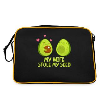 Cadeau Vegan de grossesse enceinte d'avocat - Sac Retro - noir/or - Dos