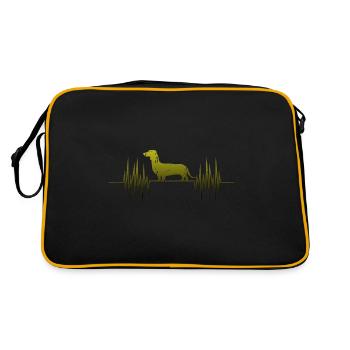 Battement de coeur de teckel - Sac Retro - noir/or - Dos