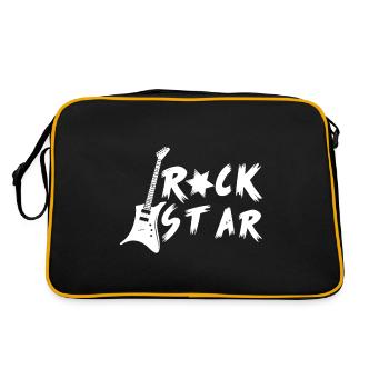 Rock star Gitarre Metal Rock n Roll Geschenkidee - Retro Tasche - Schwarz/Gold - Hinten