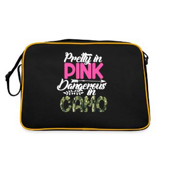 Hunt Huntress Wild Forest Hunt Deer Nature Gift - Retro Bag - black/gold - Back