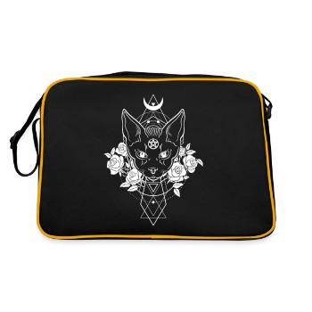 Géométrie Occulte Wicca Sorcières Pentagramme Satan Chat - Sac Retro - noir/or - Dos