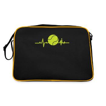 Tennis Battement de coeur Coeur Cadeau balle de tennis - Sac Retro - noir/or - Dos