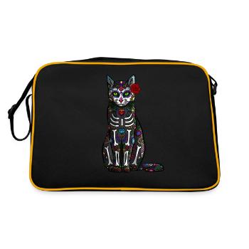 Crâne De Sucre Crâne Zombie Mexique Calavera Cat - Sac Retro - noir/or - Dos