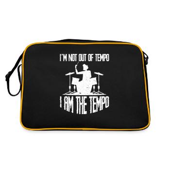 Drummer - Retro Tasche - Schwarz/Gold - Hinten