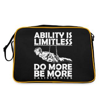 Calisthenics Bodykult "Do More, Be More" - Retro Tasche - Schwarz/Gold - Hinten