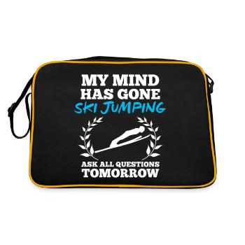 Ski Jumping Ski Jumper Ski Jumping Gift - Retro Bag - black/gold - Back