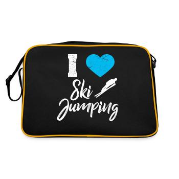 Ski Jumping Ski Jumper Ski Jumping Gift - Retro Bag - black/gold - Back