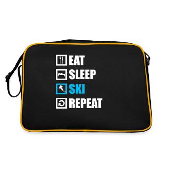 Skiing Skiing Skiing Skiing Skiing Berg - Retro Bag - black/gold - Back