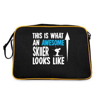 Skiing Skiing Skiing Skiing Skiing Berg - Retro Bag - black/gold - Back