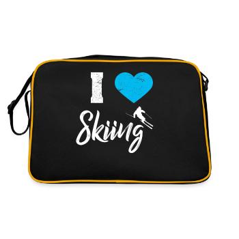 Skiing Skiing Skiing Skiing Skiing Berg - Retro Bag - black/gold - Back