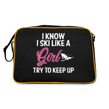 Skiing Skiing Skiing Skiing Skiing Berg - Retro Bag - black/gold - Back