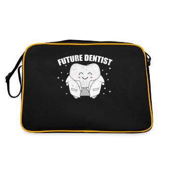 Dentist Son Future Tooth Teeth Dentist Gift - Retro Bag - black/gold - Back